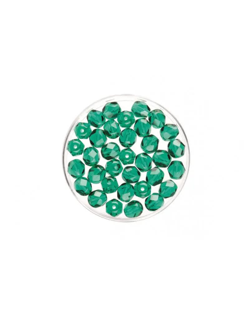 Glasschliffperlen 6mm 50St emerald - Kidis Art