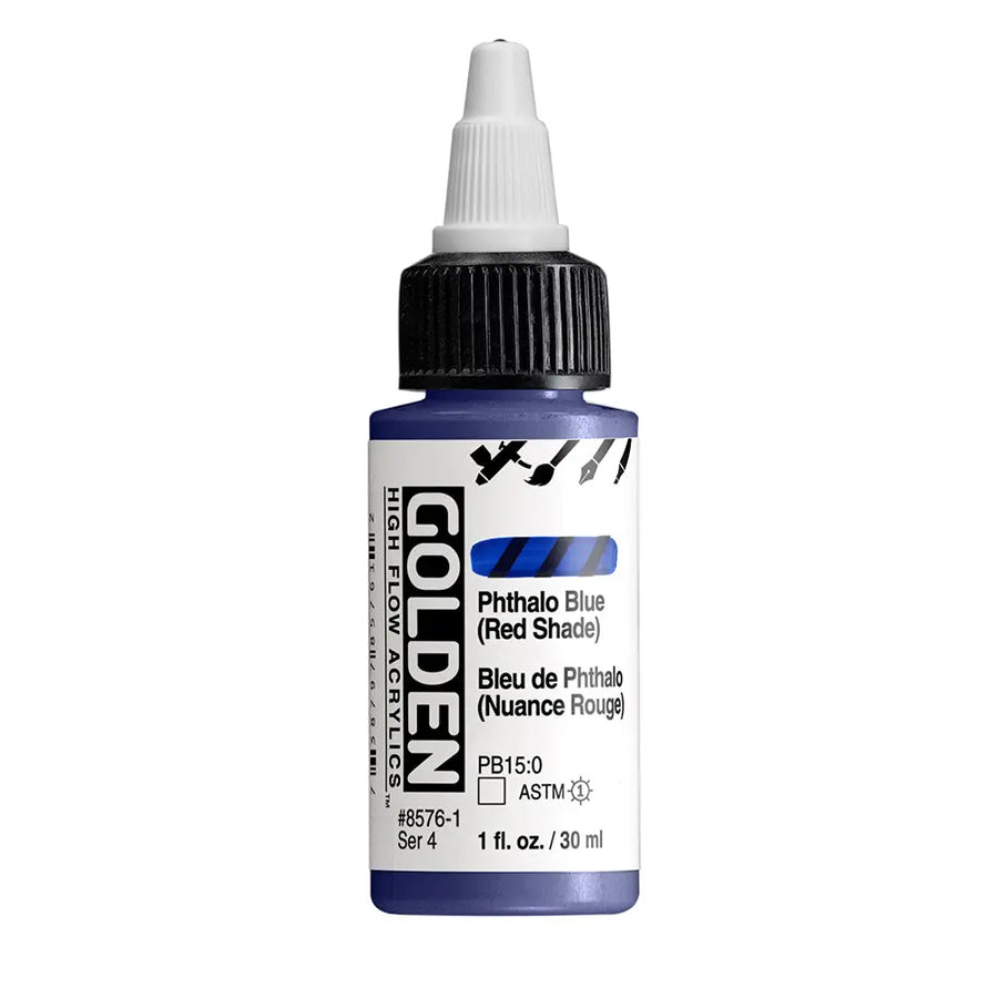 Golden High Flow Acrylfarbe Phthaloblau Rotton 30 ml