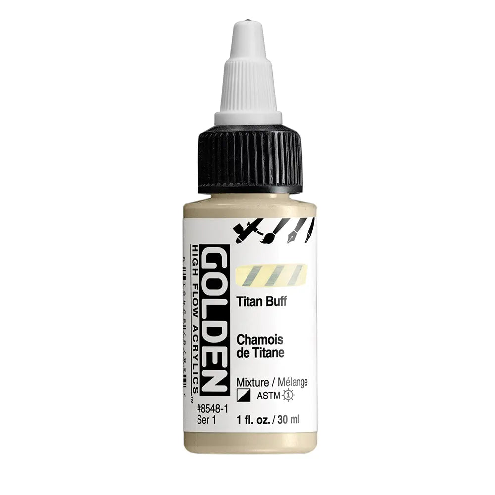 Golden High Flow Acrylfarbe Titanbuff 1 Fl. Oz./30 ml