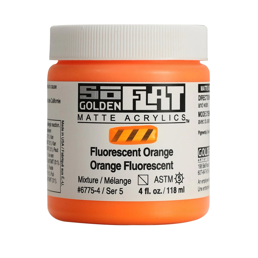 Golden SoFlat Acrylfarbe Fluoreszierend Orange 118 ml