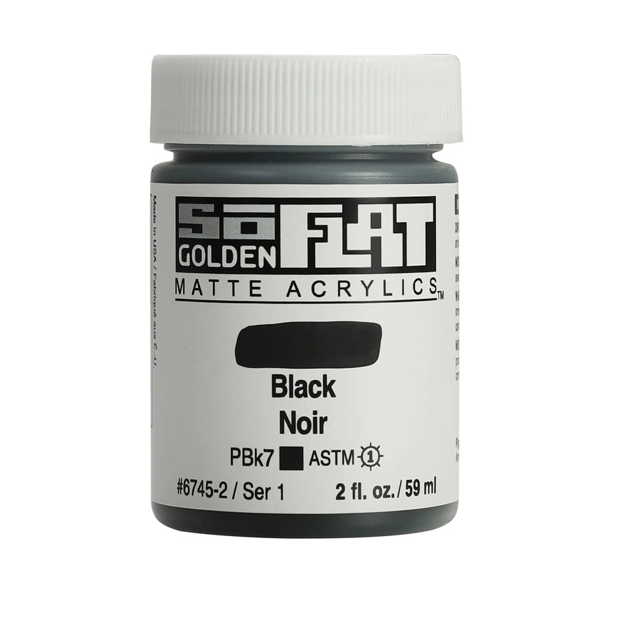 Golden SoFlat Acrylfarbe Schwarz 2 Oz. / 59 ml