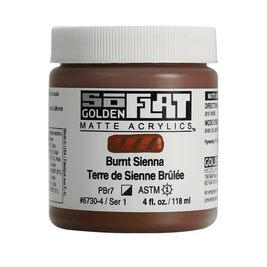 Golden SoFlat Acrylfarbe Siena Gebrannt 118 ml