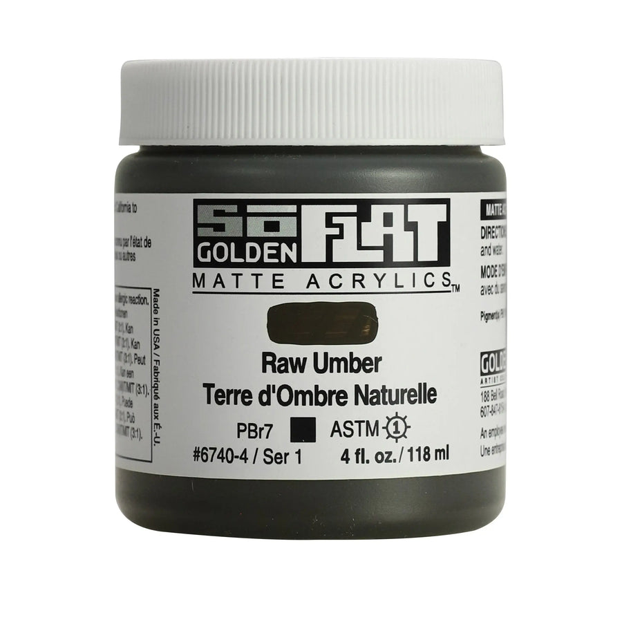 Golden SoFlat Acrylfarbe Umbra Natur 4 Oz. /118m