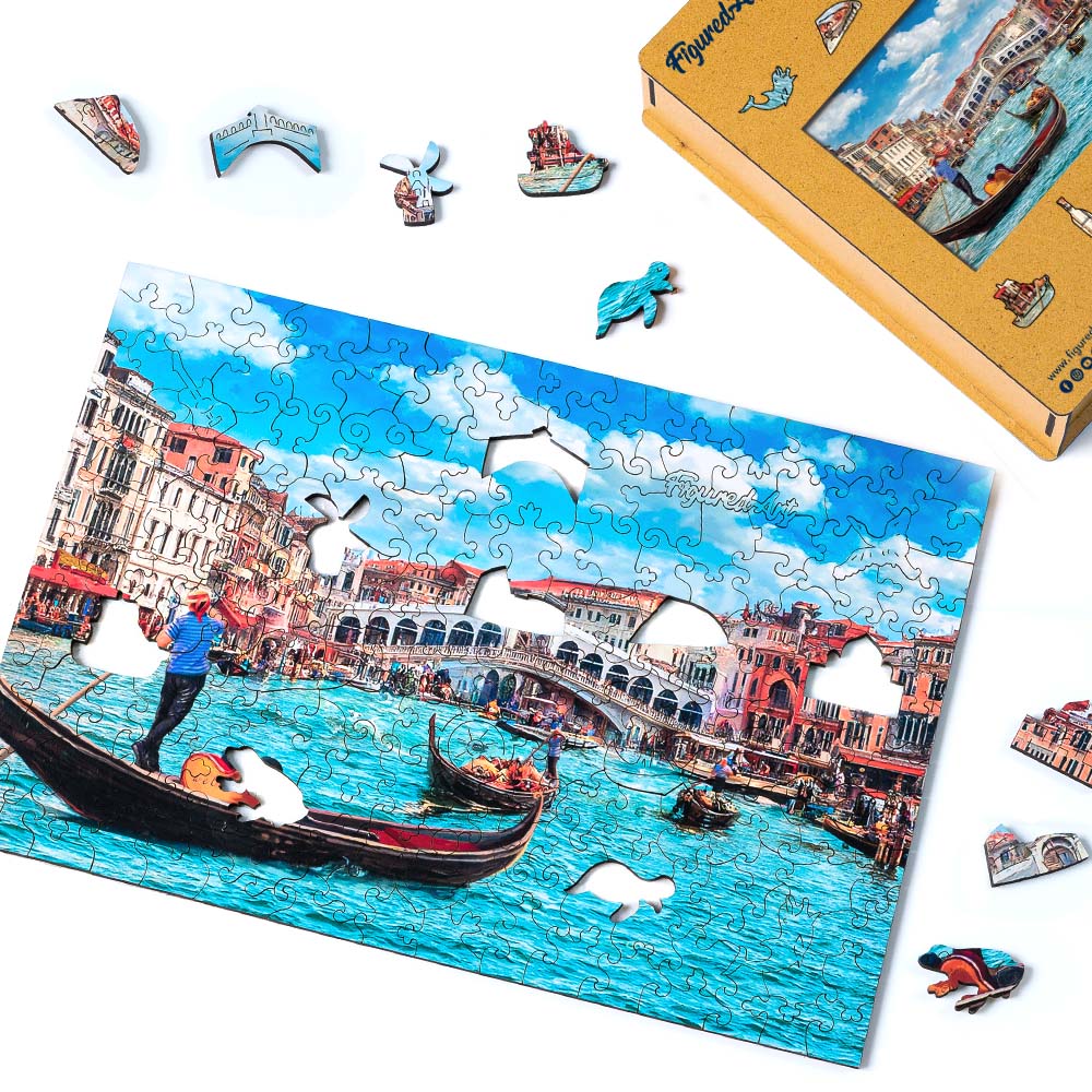Holzpuzzle 2D Design – Der Kanal von Venedig