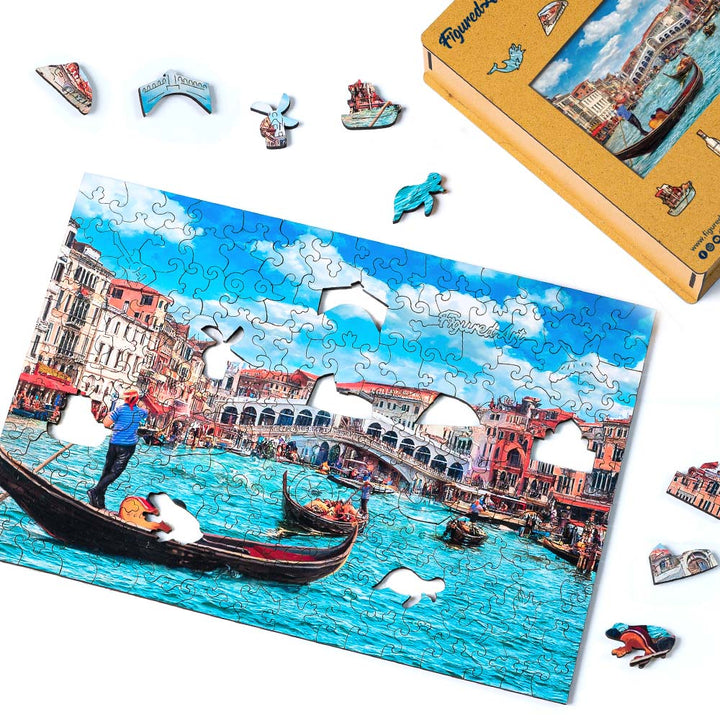 Holzpuzzle 2D Design – Der Kanal von Venedig