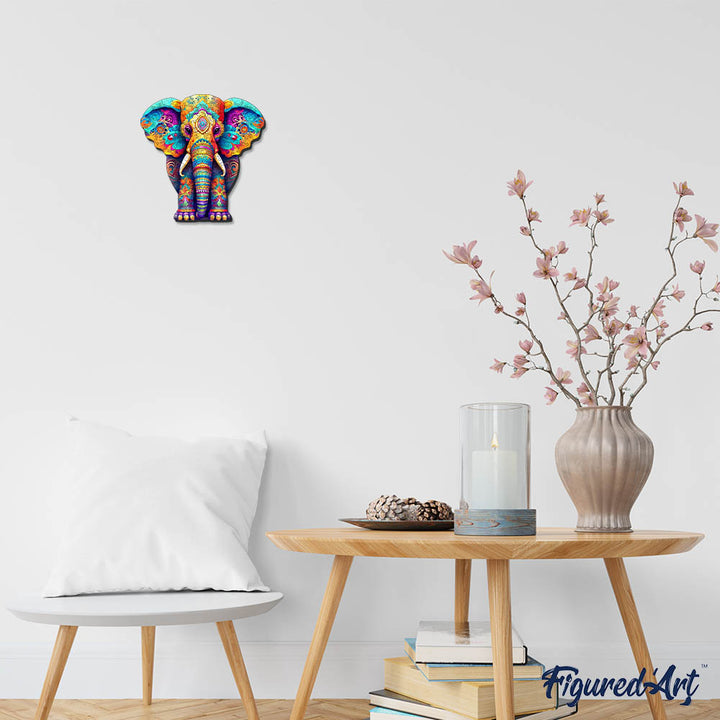 Holzpuzzle 2D Design – Majestätischer Elefant