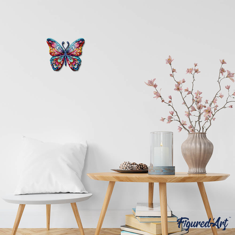 Holzpuzzle 2D Design – Wunderschöner Regenbogenfalter