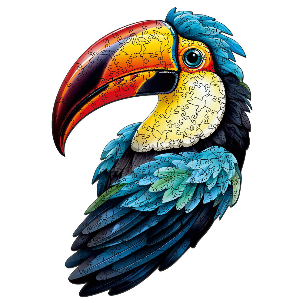 Holzpuzzle 2D Design – Bunter Tukan - Kidis Art