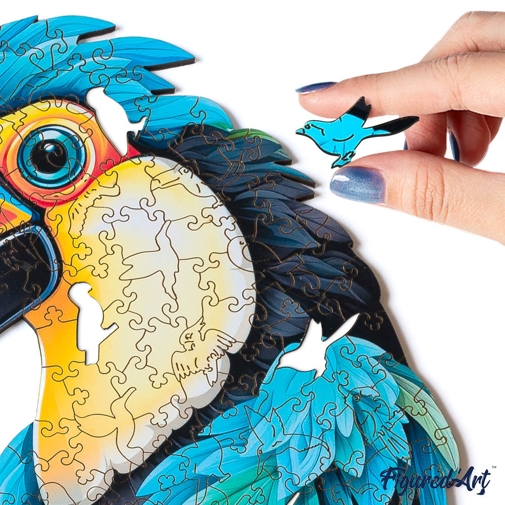 Holzpuzzle 2D Design – Bunter Tukan - Kidis Art
