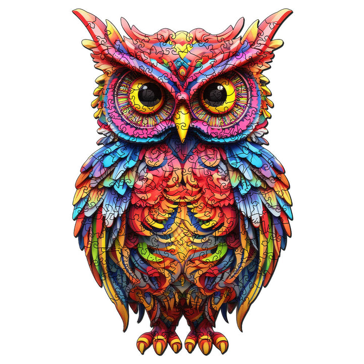 Holzpuzzle 2D Design – Strahlende Eule