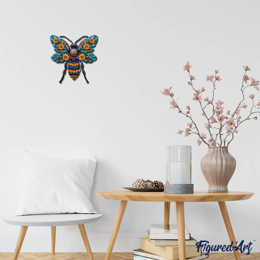 Holzpuzzle 2D Design – Blume mit Biene