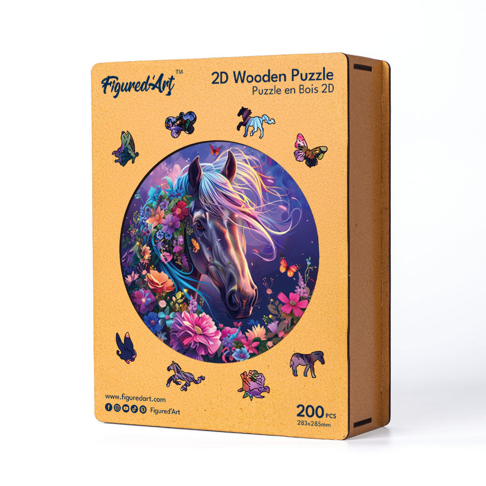 Holzpuzzle 2D Design – Mystisches Pferd - Kidis Art
