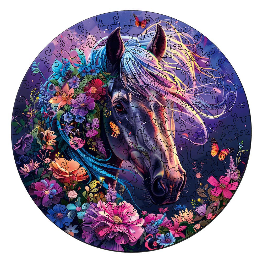 Holzpuzzle 2D Design – Mystisches Pferd