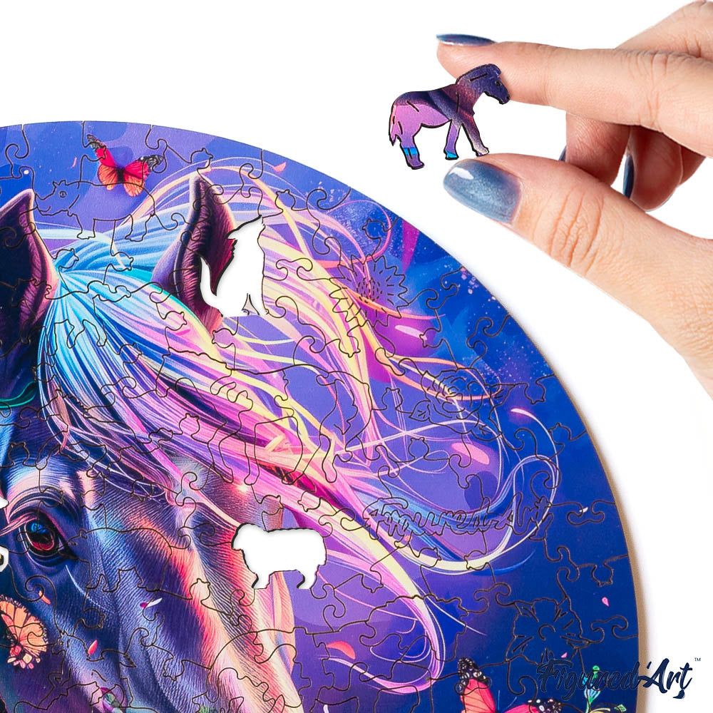 Holzpuzzle 2D Design – Mystisches Pferd
