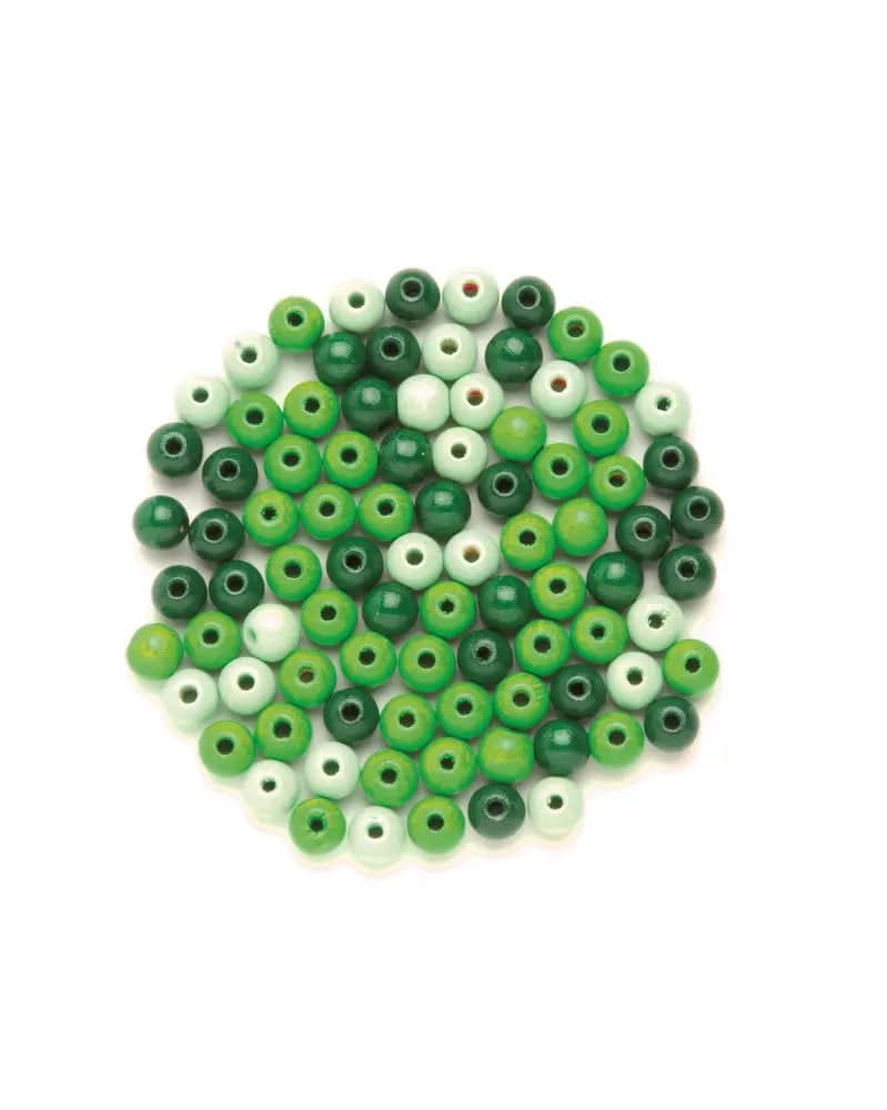 Holzperle 10mm 47St grün-mix - Kidis Art