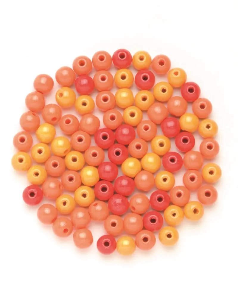 Holzperle 12mm 28St orange-mix - Kidis Art