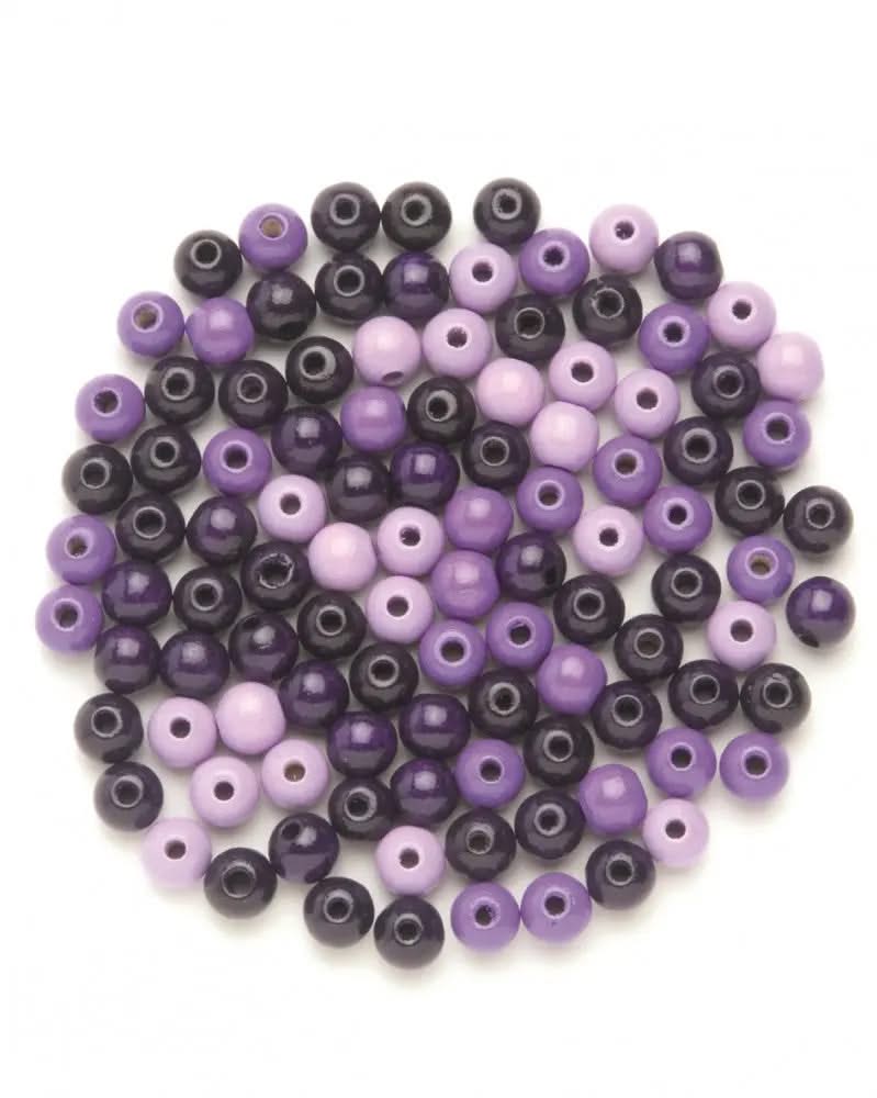 Holzperle 15mm 14St lila-mix - Kidis Art