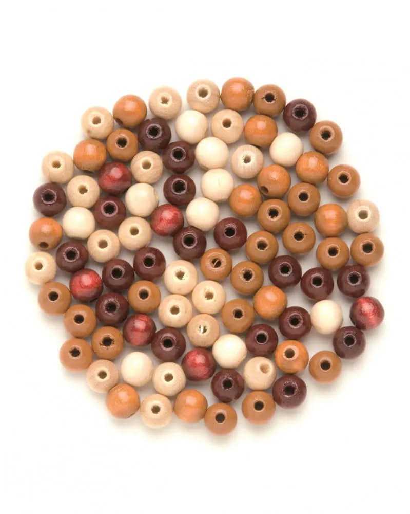 Holzperle 6mm 118St braun-mix - Kidis Art