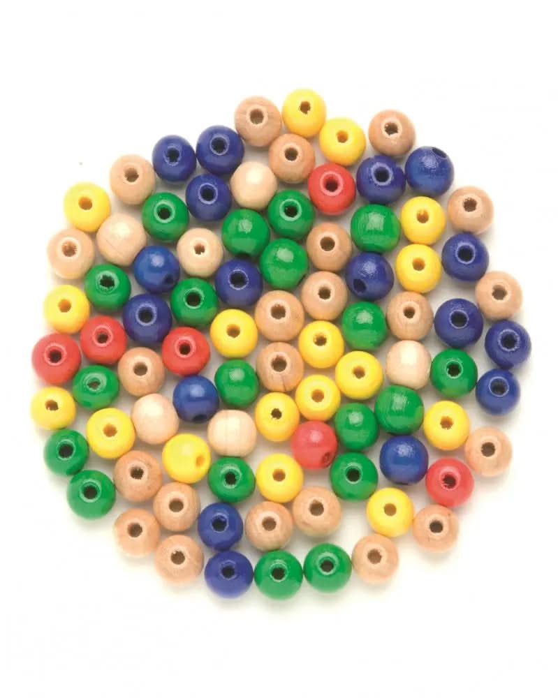 Holzperle 6mm 118St bunt-mix - Kidis Art