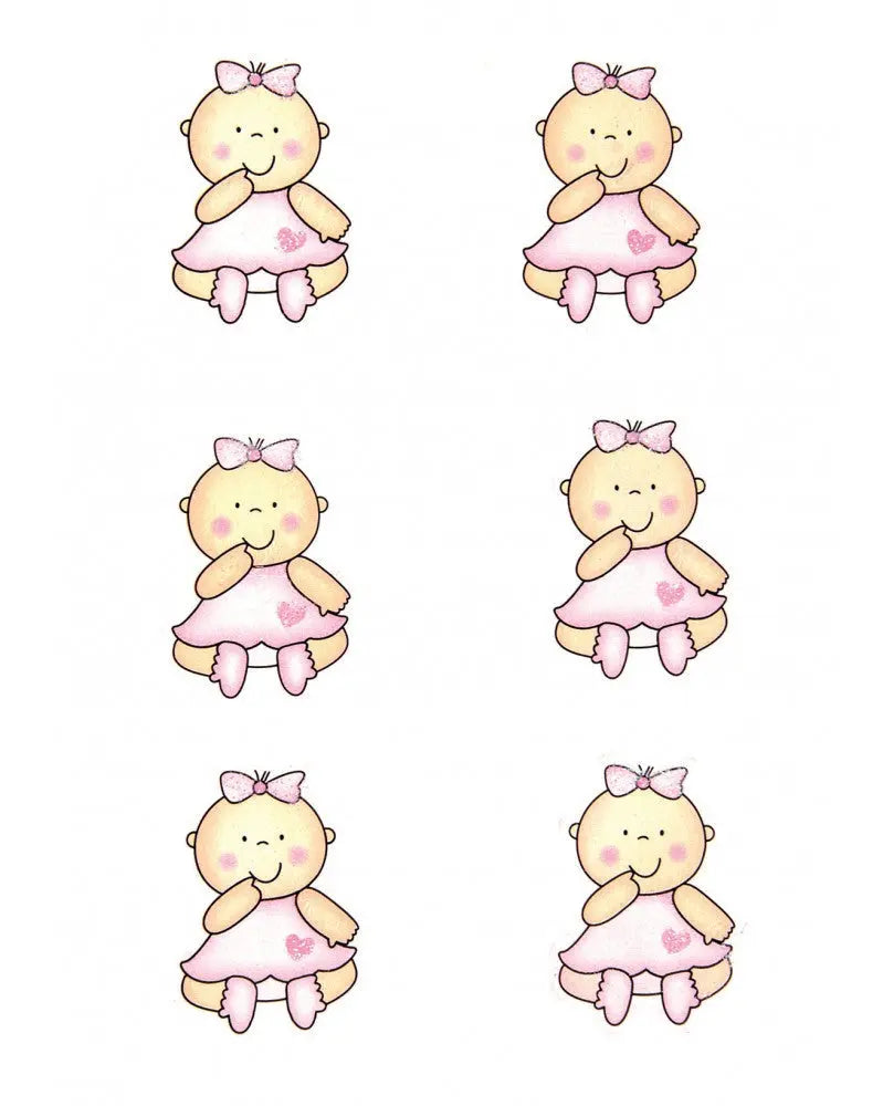 Holzsticker Baby rosa, Linde 3,5x3,5cm 6Stk