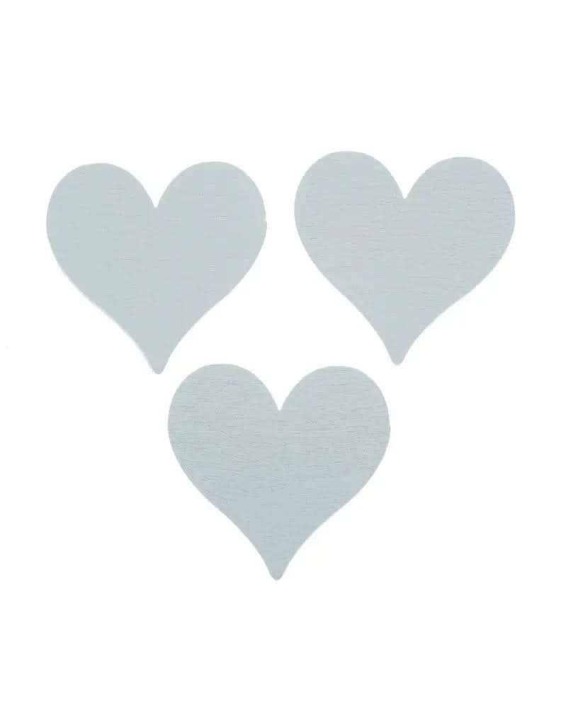 Holzstreuteile Herzen, weiss 7St, 3,6x3,6x0,3cm - Kidis Art