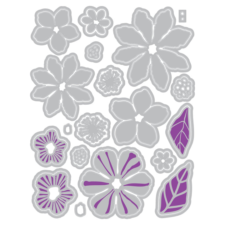 Clear Stamps 16er-Pack mit 35er-Pack Stanzschablonen Floral Layers #1 von Vicki