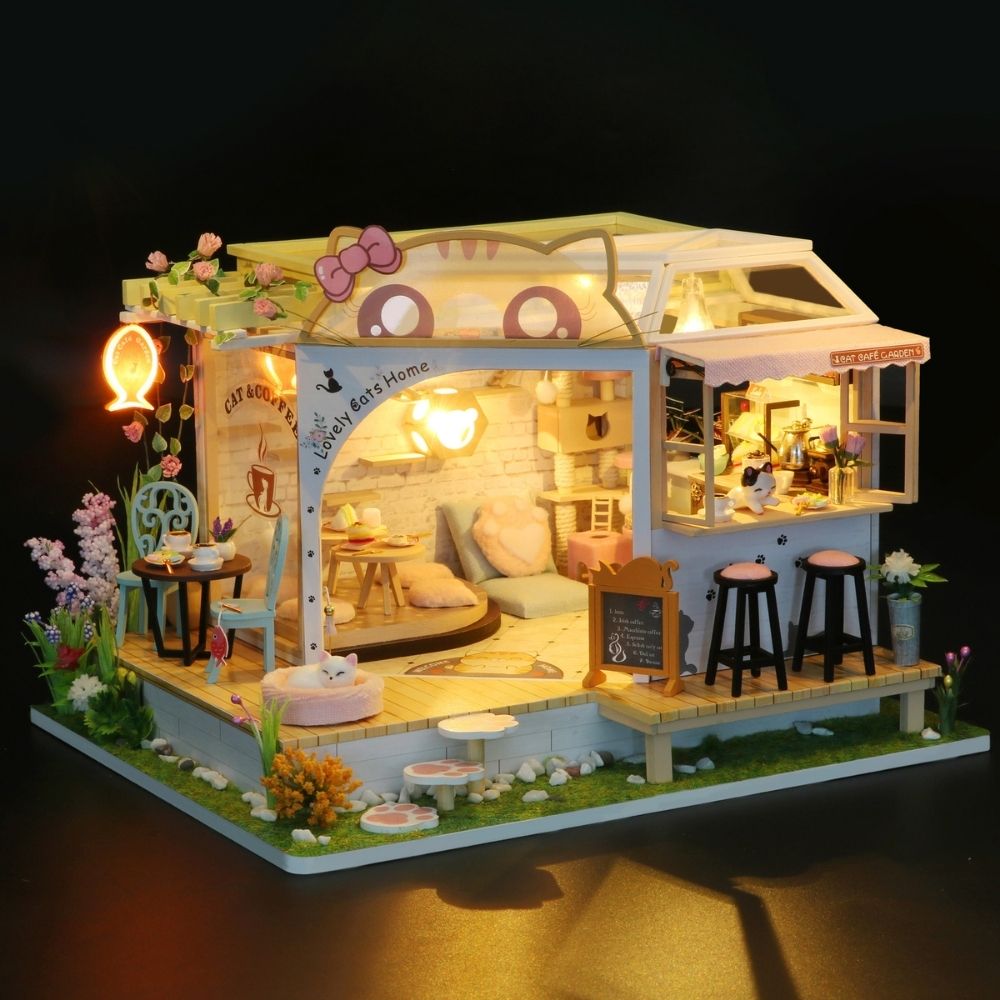 Miniaturhaus - Garten des Katzenkaffees - Kidis Art