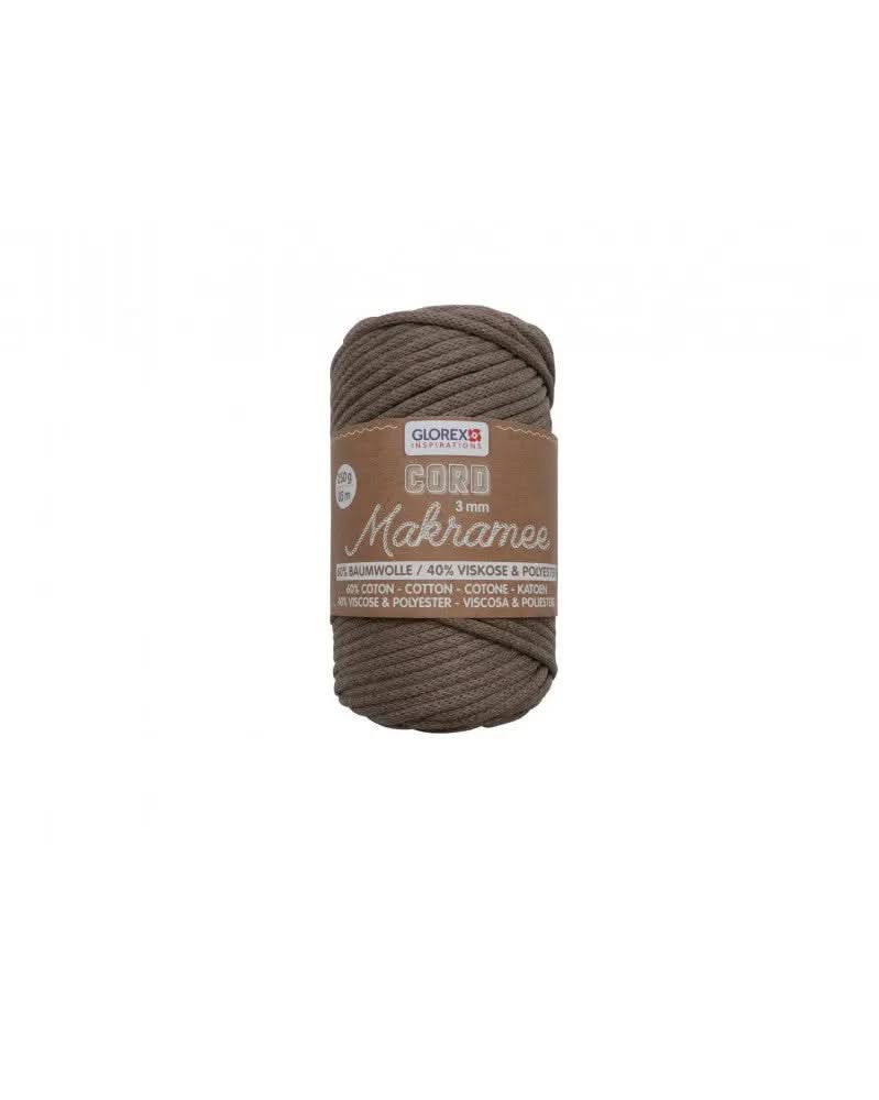 Makramee Cord 3mm 250g, gewebt, hellbraun - Kidis Art