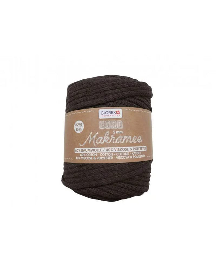 Makramee Cord 5mm 500g, gewebt, braun