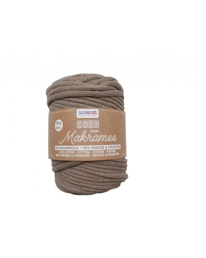 Makramee Cord 5mm 500g, gewebt, hellbraun