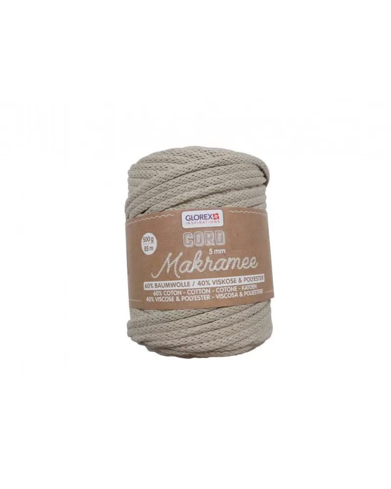 Makramee Cord 5mm 500g, gewebt, taupe - Kidis Art