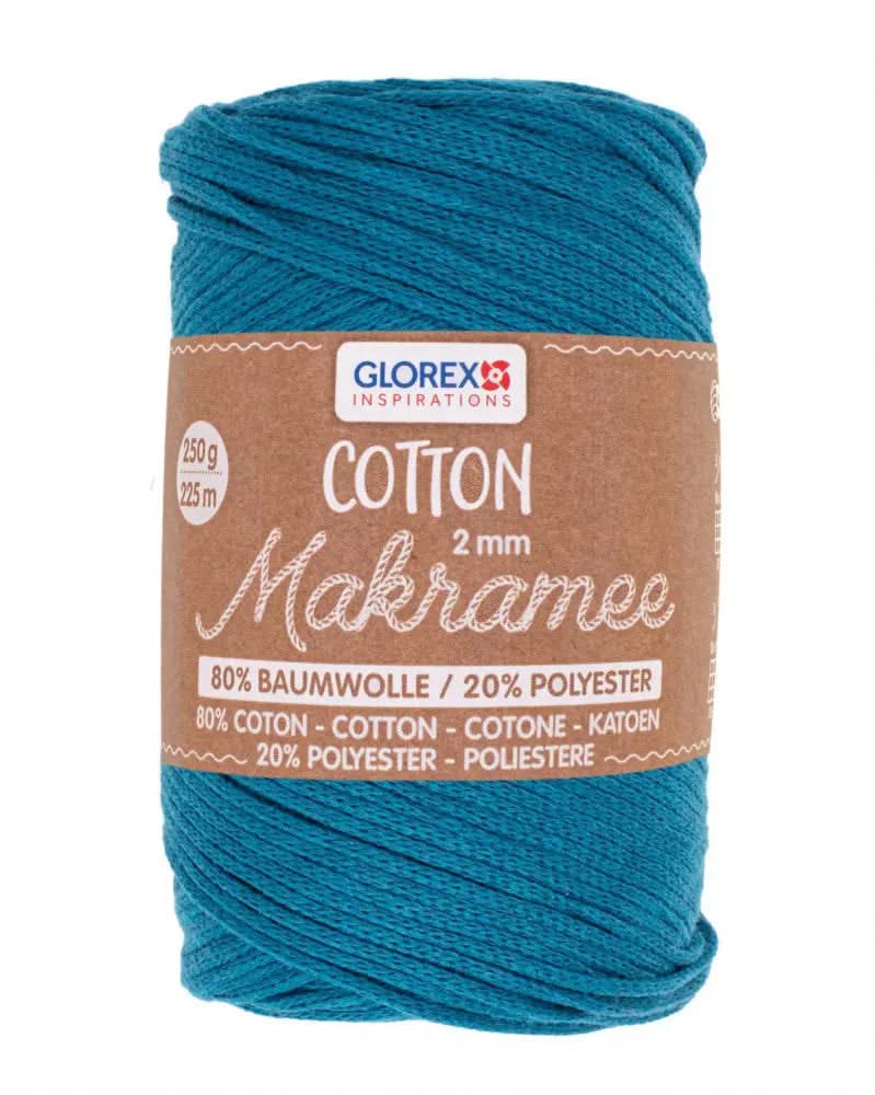 Makramee Cotton 2mm 250g, türkis - Kidis Art