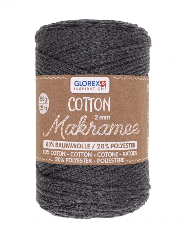 Makramee Cotton 2mm 250g,anthrazit