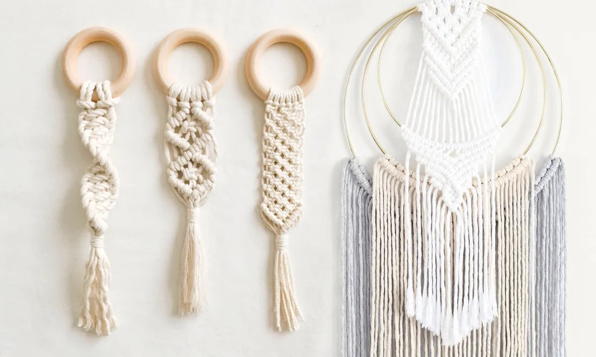 Makramee Cord 3mm 250g, gewebt, creme - Kidis Art