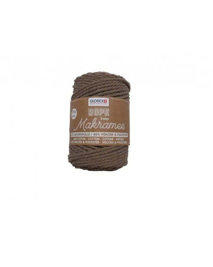 Makramee Rope 3mm 250g gedreht, hellbraun - Kidis Art