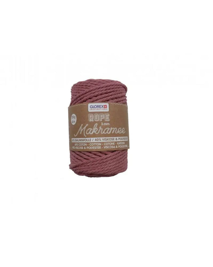 Makramee Rope 3mm 250g gedreht, mauve - Kidis Art