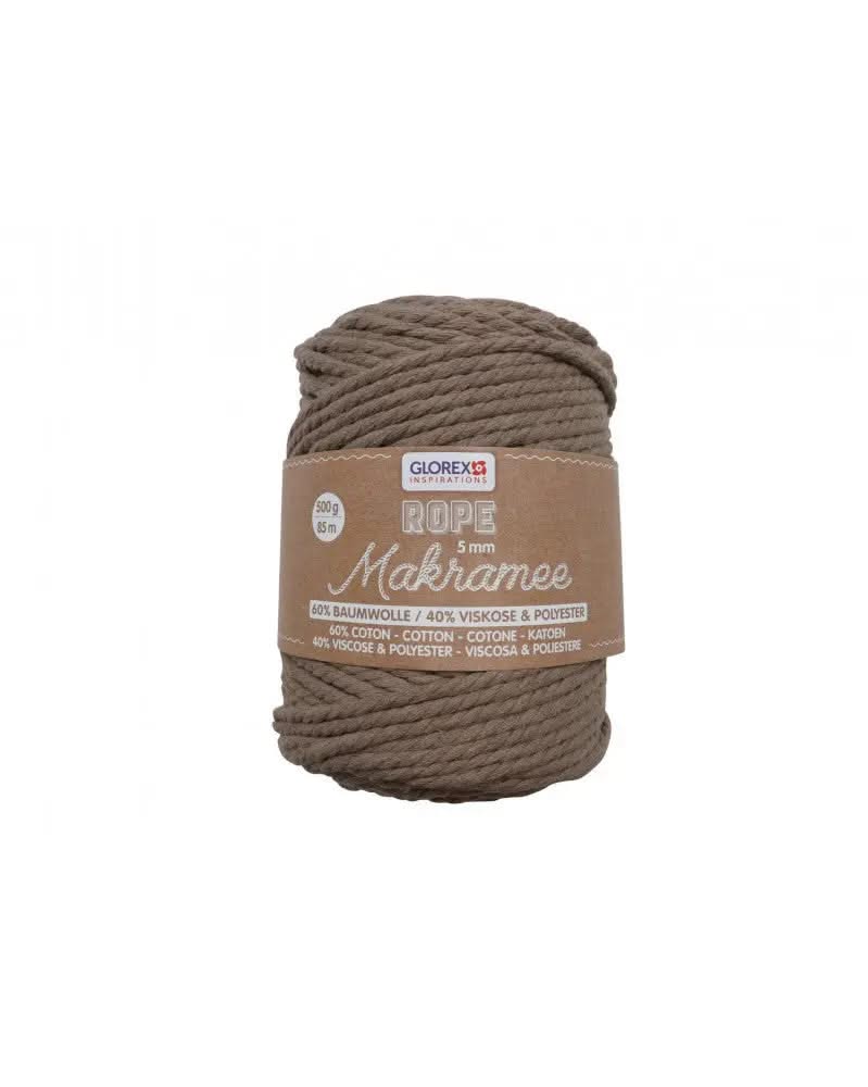 Makramee Rope 5mm 500g gedreht, hellbraun - Kidis Art