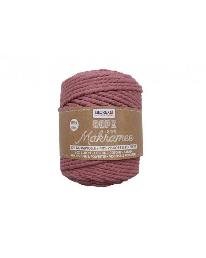 Makramee Rope 5mm 500g gedreht, mauve