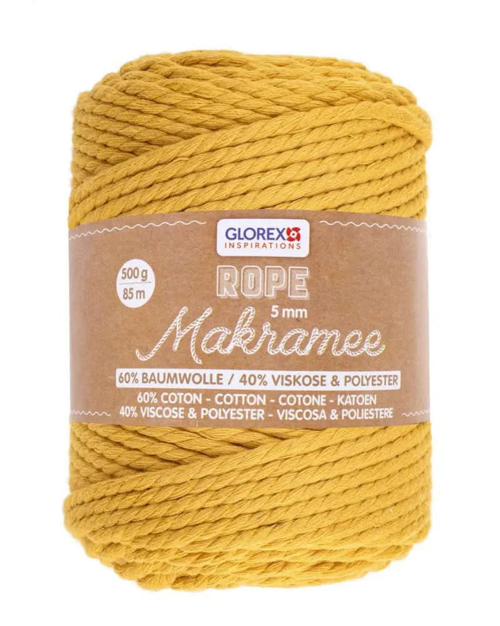 Makramee Rope 5mm 500g gedreht, senfgelb