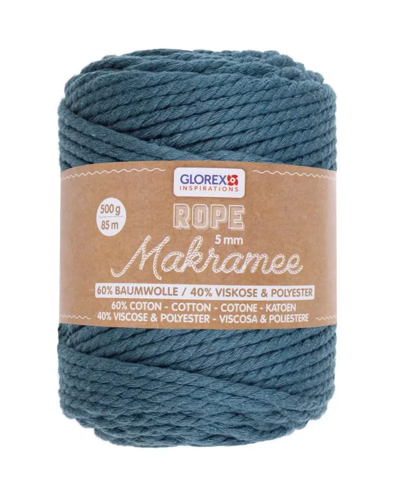 Makramee Rope 5mm 500g gedreht, türkis - Kidis Art