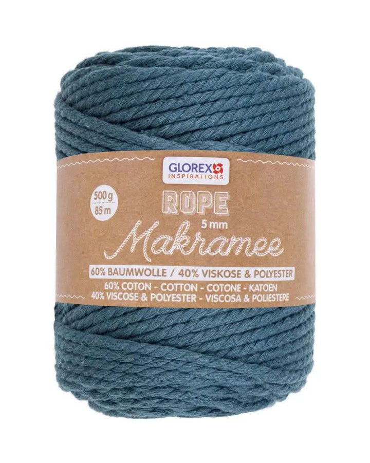 Makramee Rope 5mm 500g gedreht, türkis