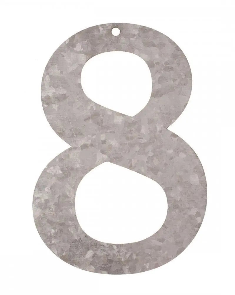 Metall Zahl verzinkt 8 12x0,1cm