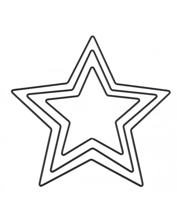 Metallstern schwarz, 15 / 20 / 25cm 3er Set - Kidis Art