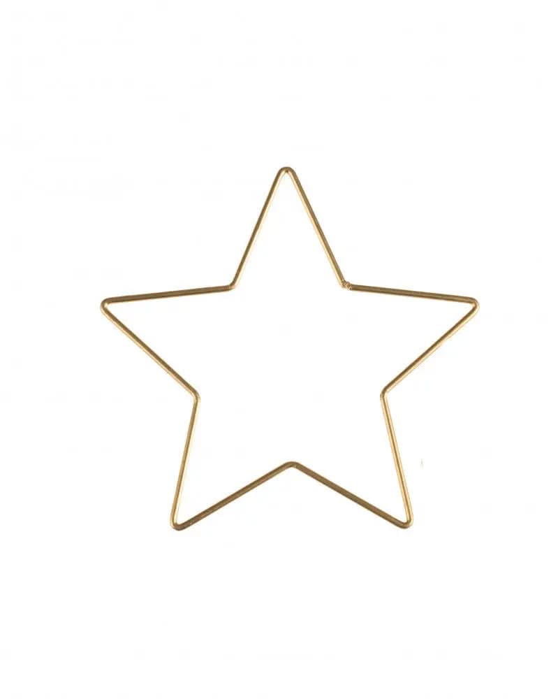 Goldfarbener Drahtstern 15cm für Makramee und Floristik
