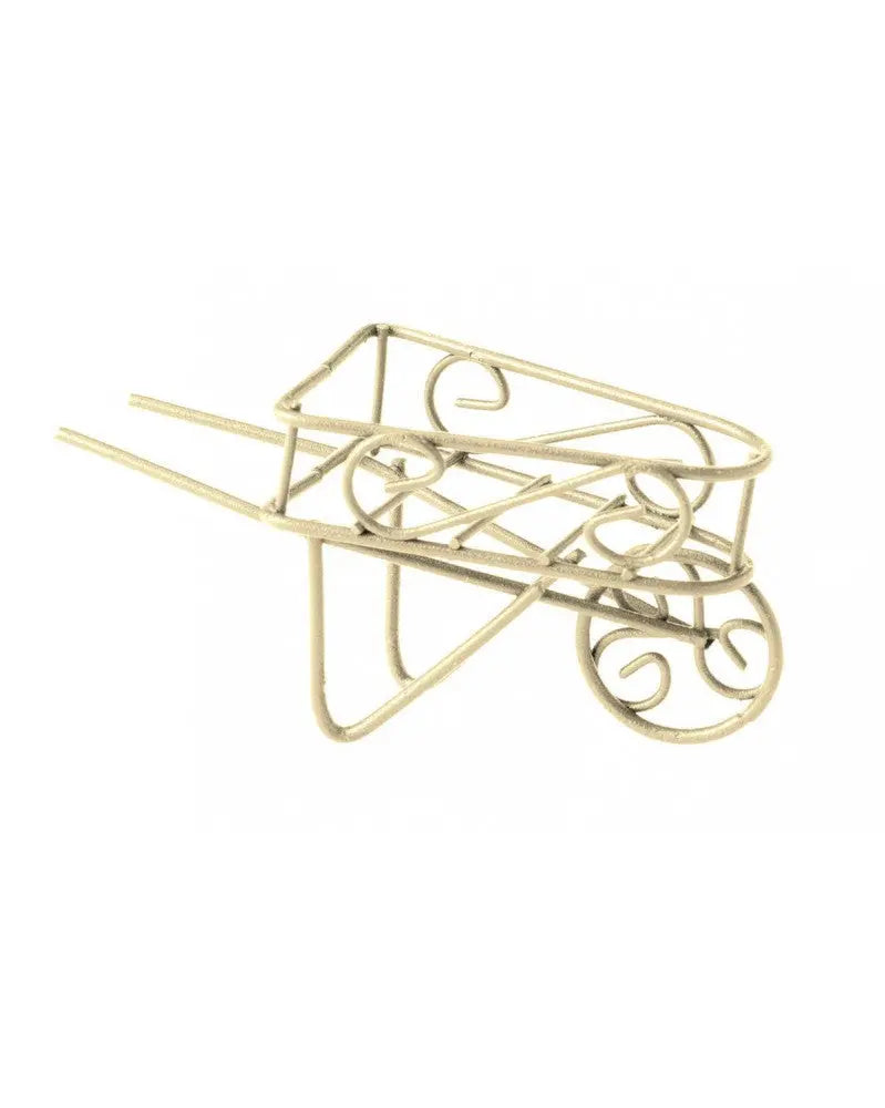 Mini-Gardening Schubkarre creme, 8x3,5x4cm