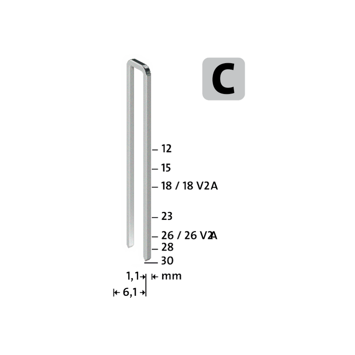 Schmalrückenklammer C Typ 4