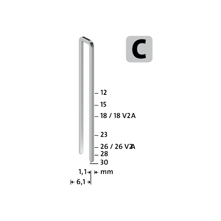 Schmalrückenklammer C Typ 4