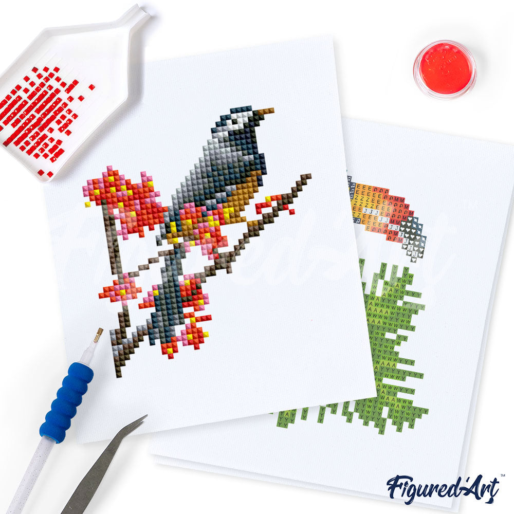 Mini-Serie Diamond Painting – Vögel - Kidis Art