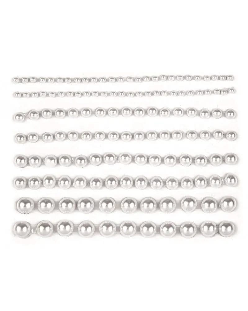 P&D Perlen weiss assortiert selbstklebend 138St 2-8mm - Kidis Art