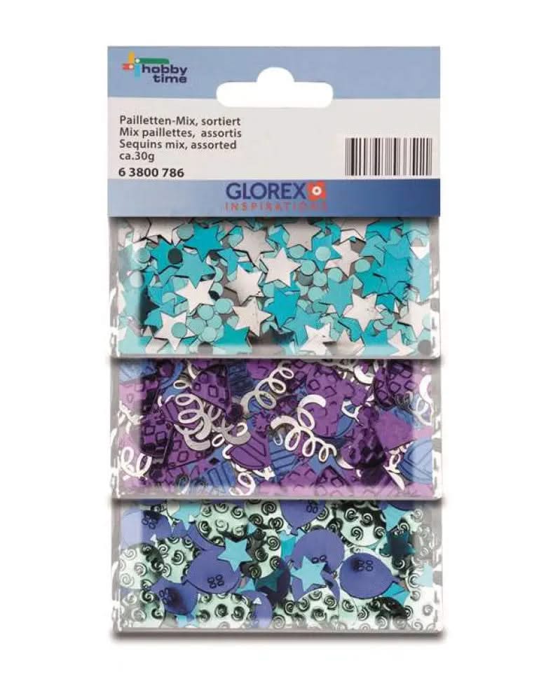 Pailletten-Mix 30g blau/türkis sortiert - Kidis Art